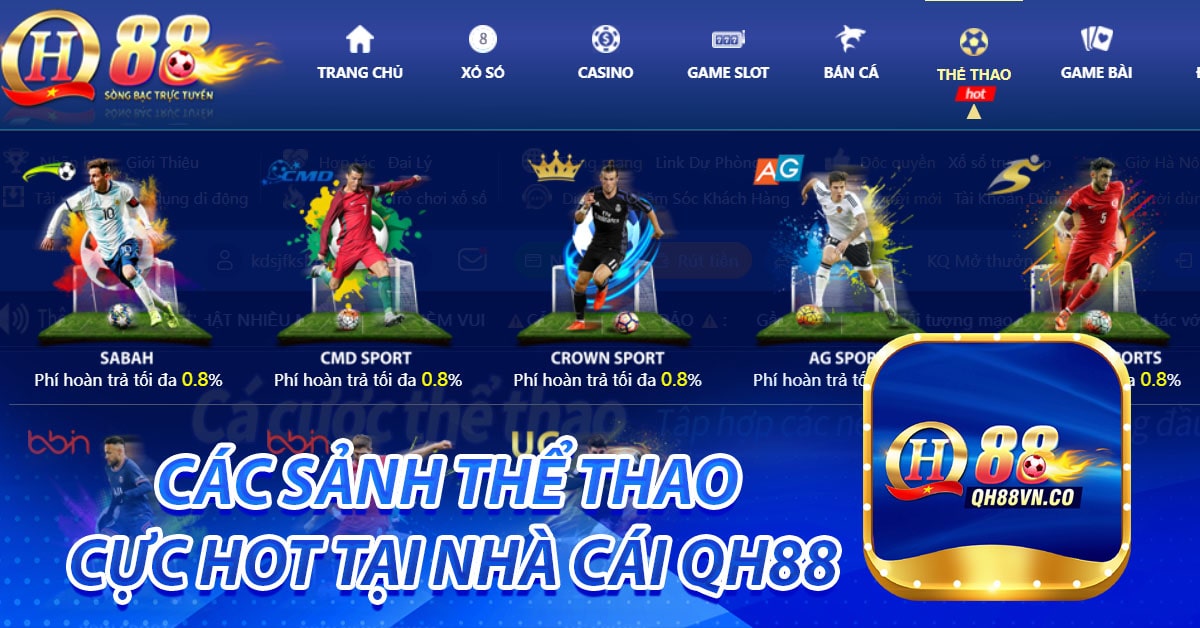 Các sảnh thể thao cực hot tại nhà cái QH88