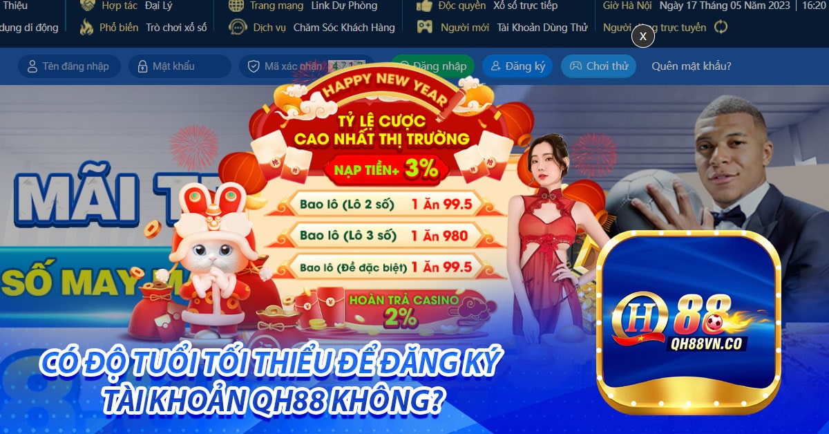 Có độ tuổi tối thiểu để đăng ký tài khoản QH88 không