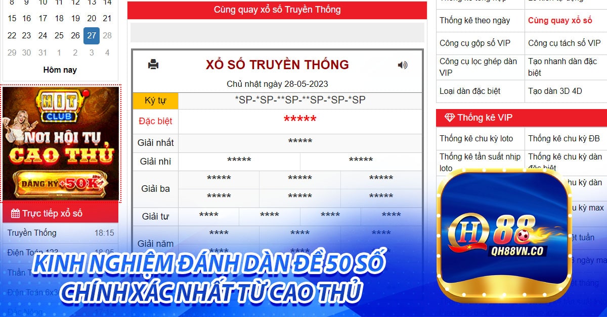 Kinh nghiệm đánh dàn đề 50 số chính xác nhất từ cao thủ
