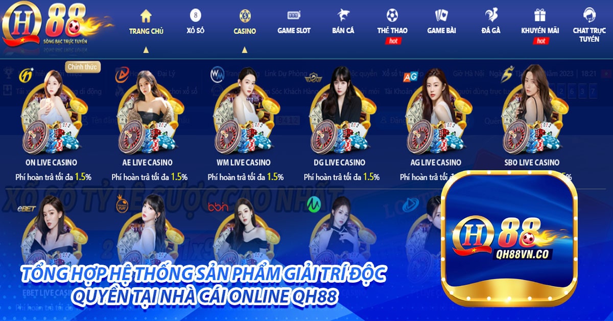 Tổng hợp hệ thống sản phẩm giải trí độc quyền tại nhà cái online QH88